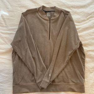 VRST Men's Washed Terry Half-Zip Bomber Jacket